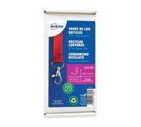 Avery Red Recycled Lanyards with Trigger Clip - 10 Pack (4842R)