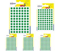 Avery 490 Circle Stickers, 8mm Diameter, Green Small Round Dot Adhesive Labels (Pack of 5)