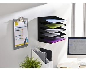 Avery 5-Tier Steel Letter Tray Rack A4/Foolscap Landscape Black - 605SBLK