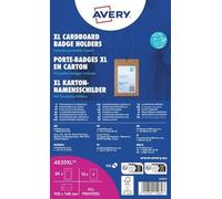 Avery 50 A6 Cardboard Badge Holders with Printable Labels - FSC® Certified - Eco-Friendly Kraft Name Badges for Events, Conferences, Trade Shows
