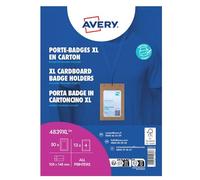 Avery 50 A6 Cardboard Badge Holders with Printable Labels - FSC® Certified - Eco-Friendly Kraft Name Badges for Events, Conferences, Trade Shows
