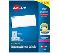 Avery 5167 Self-Adhesive Labels 8,000 Items White 44.5 mm 12.7 mm 8000 Pieces 100 Sheets Box