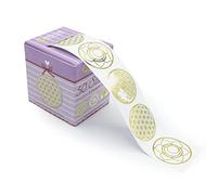 Avery 56817 Round Transparent Flower Favour Stickers/Invitation Envelope Seals, Gold/Clear, Pack of 50, 38 mm