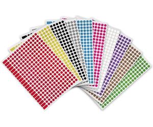AVERY - 5880 self-Adhesive Stickers 8 mm Multi-Coloured Printing: Pink, Black, White, Brown, Purple, Grey, Gold, red, Green, Blue