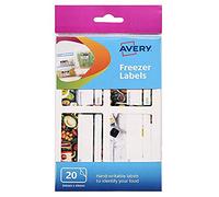 Avery 60-126 Printable, Customisable Freezer Labels, Hand Write Only, 44 x 64 mm, 4 Labels Per Sheet
