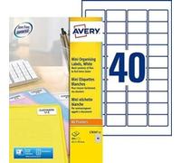 AVERY - 600 Mini White Labels - Laser Print - (L7654), Standard, 45.7 x 25.4 mm