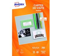 Avery 80 Smooth Edge Business Cards - 85 x 54 mm - Inkjet Print - White (C32015)