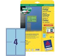 Avery 80x Labels Removable din A4 Blue Hinweis-Schilder Warning Sticker