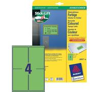 Avery 80x Labels Removable din A4 Green Hinweis-Schilder Warning Sticker