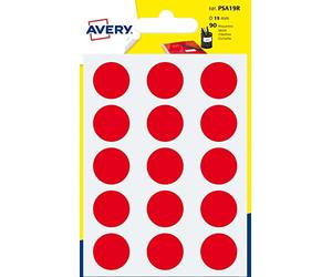 Avery 90 dots Diam 19mm red