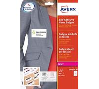 Avery 91781 Acetate Silk Badge Labels 10Et/Fg, 20Fg Laser, White, 80 x 50 mm