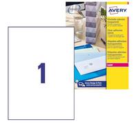 Avery 944660 - Laser Labels Quickpeel 210x297, Transparent - Box of 25 Pages
