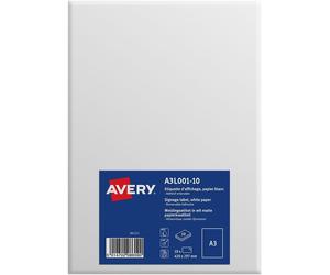 Avery A3 Durable Printable Signs/A3 Signage, Matt White, 297 x 420 mm, Pack of 1