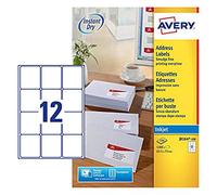 Avery labels J8164-100 Instant dry inkjet labels, 12/sht, 100 shts/box 1200 tot