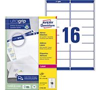 Avery Address Labels L7162-250 Adhesive A4 White 99.1 x 33.9 mm 250 Sheets Pack of 16