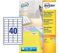 Avery Address Labels L7654-100 Adhesive A4 White 4.57 x 2.54 cm 100 Sheets of 40 Labels
