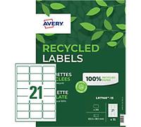 Avery Address Labels LR7160-15 38.1 x 63.5 mm White 315 Sheets of 21 Labels