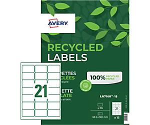 Avery Address Labels LR7160-15 38.1 x 63.5 mm White 315 Sheets of 21 Labels