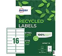 Avery Address Labels LR7162-15 33.9 x 99.1 mm White 240 Sheets of 16 Labels