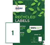 Avery Address Labels LR7167-15 289.1 x 199.6 mm White 15 Sheets of 1 Label