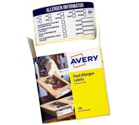 Avery Allergen Food Labels ALL9840 – 300 Removable Stickers with Dispenser Box, Pre-Printed UK
