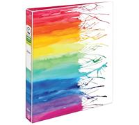 Avery + Amy Tangerine Designer Collection Binder, 1" Round Rings, 175-Sheet Capacity, Watercolor Rainbow (28322)
