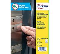 Avery Antimicrobial Surface Stickers Permanent Self-Adhesive 3.5mm x 3.5mm, 2.5mm x 2.5mm, 1.5mm x 1.5mm Clear 630 Labels