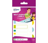 Avery Waterproof Name Labels - 24 Self-Laminating Stickers (86x17mm) - Pastel Colours - Dishwasher & Microwave Safe - School, Nursery, Bottles, Lunchboxes (APBAS24.UK)