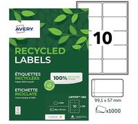 Avery - Avery Box of 1000 Recycled Address Labels 99.1 x 57 mm Laser (LR7173-100) White