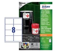 Avery B3427-50 Ultra Resistant Labels 50 sheets - 8 Labels per Sheet