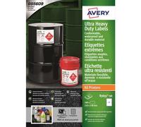 Avery B3655-50 (210 x 148.5mm) Extra Strong Adhesive, Ultra Heavy Duty Industrial Waterproof GHS Labels, 2 Labels Per A4 Sheet
