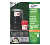 Avery B7168-50 Extra Strong Adhesive, Ultra Heavy Duty Industrial Waterproof GHS Labels, 4 Labels Per A4 Sheet, White, 144 x 200 mm