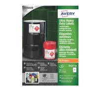 Avery B7173-50 Extra Strong Adhesive, Ultra Heavy Duty Industrial Waterproof GHS Labels, 10 Labels Per A4 Sheet, White