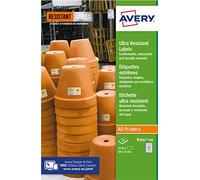 Avery B7651-20 Ultra Resistant Labels, White (A4 38.1 x 21.3 mm, 20 Labels)