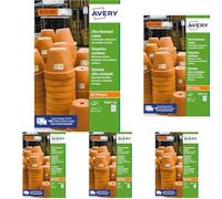 Avery B7651-20 Ultra Resistant Labels, White (A4 38.1 x 21.3 mm, 20 Labels) (Pack of 5)