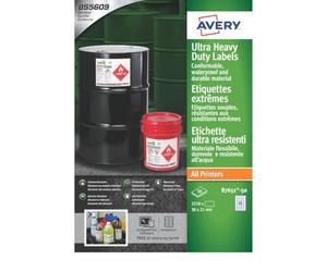 Avery B7651-50 Extra Strong Adhesive, Ultra Heavy Duty Industrial Waterproof GHS Labels, 65 Labels Per A4 Sheet, White,210 x 297 mm