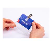 Avery 4822 Clip Badge Holders with Printable and customisable Name Inserts (90 x 60 mm Badges) - White, Pack of 25