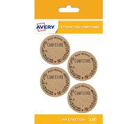 Avery Bag of 20 Homemade Labels for jams, Diameter 47.5 mm