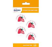 Avery Bag of 20 Strawberry Jam Labels