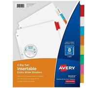 Avery Big Tab Insertable Extra Wide Dividers, 8 Multicolor Tabs, 1 Set (11222)