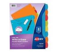 Avery Big Tab Write & Erase Durable Plastic Dividers for 3 Ring Binders, 8-Tab Sets, Bright Multicolor, 24 Sets, 192 Divider Tabs (16130)