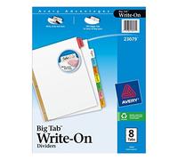 Avery Big Tab Write-On Dividers Multi 8 Tab 23079 Pack Of 12