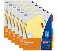 Avery Binder Dividers - 5-Tab Insertable Multicolor Big Tabs for Binders, 6 Sets of Dividers (11109)