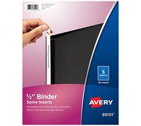 Avery Binder Spine Inserts, for 1/2 Inch Ring Binders with 0.7" Spine Width, 80 Cardstock View Binder Spine ID Inserts (89101)