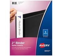 Avery Binder Spine Inserts, for 2 Inch Ring Binders with 2.8" Spine Width, 20 Cardstock View Binder Spine ID Inserts (89107)