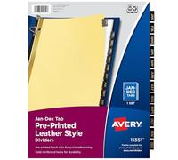 Avery Black Leather Pre-Printed Dividers, A-Z, 25-Tab Set, 1 Set (11350)