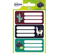 Avery Book Labels, Name Labels, School Labels, Notebook Labels, Labels for School 76 x 34 mm, 15 Labels Per Pack, Fiesta Designs