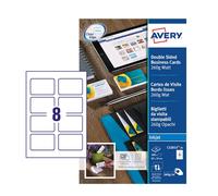 Avery Business Cards Double Sided 8 Per Sheet 260Gsm Matt 25 Sheets C32015-25
