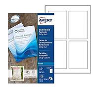 Avery C2318-25 Printable and Customisable Double-Sided Invitation Cards, Postcards, Flash Cards. 4 Cards Per A4 Sheet, White