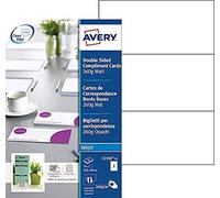 Avery C2358-25 Printable Customisable Double-Sided Compliment Cards, 3 Cards Per A4 Sheet, White